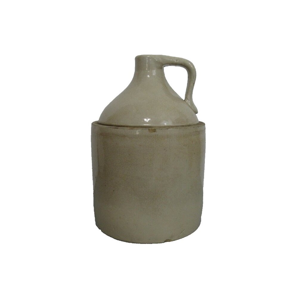 Vintage Whiskey Moonshine Shoulder Jug Handle Gallon Stoneware Crock 11"H x 7"W